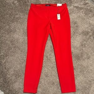 Express Ankle Pants Red Mid Rise Skinny